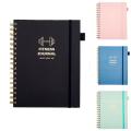 Compact Size Fitness Journal Strength Training Printed Pages Cover Workout Log Portable Spiral Bound Exercise Book for Fitness. 