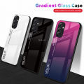 Quiberk for Samsung Galaxy A34 A54 5G Tempered Glass Hard Case Gradient Color Back + Soft Frame Shockproof Phone Cover. 