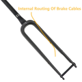 700C Road Bike Front Fork Full Carbon Fiber Tapered Shape Spinal Canal Cylindrical Disc Brake 700Cx 45mm Fixed Gear Fork. 