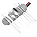 8Pcs Stainless Steel Cutlery Set, Travel Outdoor Utensil with Carrying Case. 