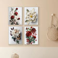Ornament Picture Home Decoration Daisy Rose Lily 3D Paper Cut Art Flower Painting Poster Tulip Sunflower Canvas Painting Wall Art. 