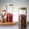 Glass Jar with Bamboo Lid Sealed Canister Food Storage Bottles Container Storage　XINYAN. 