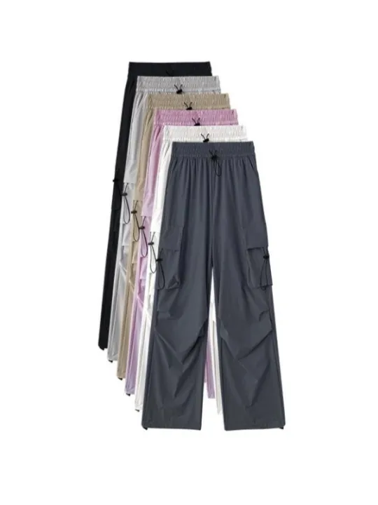 Gray%20Overalls%20Women's%20Summer%20Thin%20High%20Waist%20Loose%20Parachute%20Pants%20Casual%20Wide%20Leg%20Pants%20Quick-Drying%20American%20Sports%20Pants%20-%20Image%204