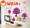 【WEJA】purple tree love butterfly Flower Wall Sticker for TV sofa kindergarten living room Bedroom Home Decor wedding decoration AY9228. 