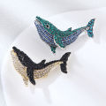 Fashion Rhinestone Whale Brooches For Women Jewelry Banquet Clothes Brooch Pin. 