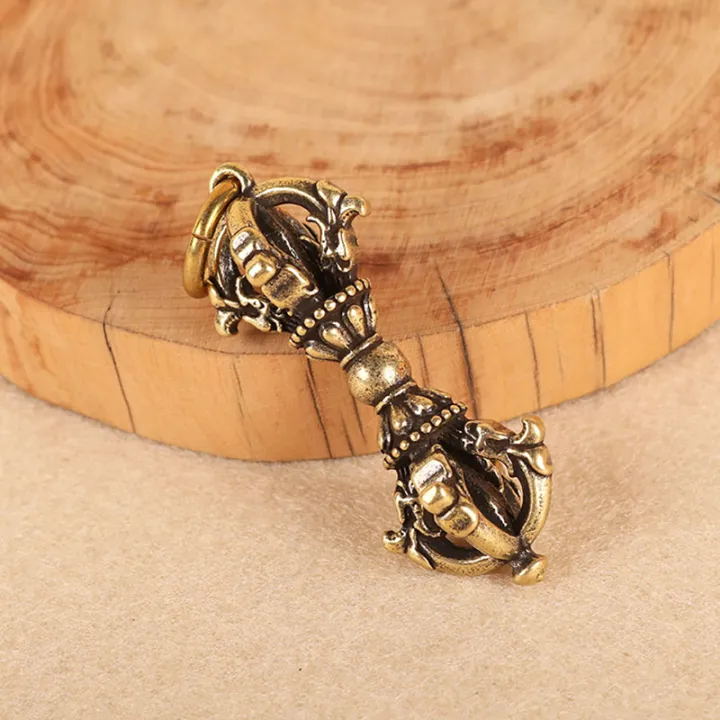 1pc%20Chinese%20Tibetan%20Handcraft%20Buddhist%20Copper%20Five%20Shares%20Dorje%20Vajra%20Pestle%20Crafts%20Mini%20Key%20Ornaments%20XINYAN%20-%20Image%202