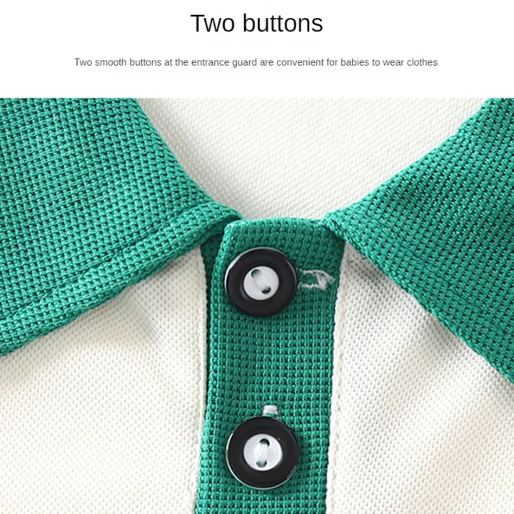 Children%20Short%20Sleeved%20Set%20Summer%20Boys%20Polo%20Collar%20Sportswear%20Waffle%20Fabric%20Fashion%20Girls%20Shorts%20Set%20Two%20Piece%20Kid%20Clothing%20-%20Image%203