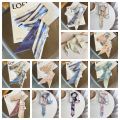 Flower Pattern Printing Hair Scarf Vintage Headband Soft Wrap Printing Hair Band Strap Chinese Style Satin Silk Printing Scarves Outdoor. 