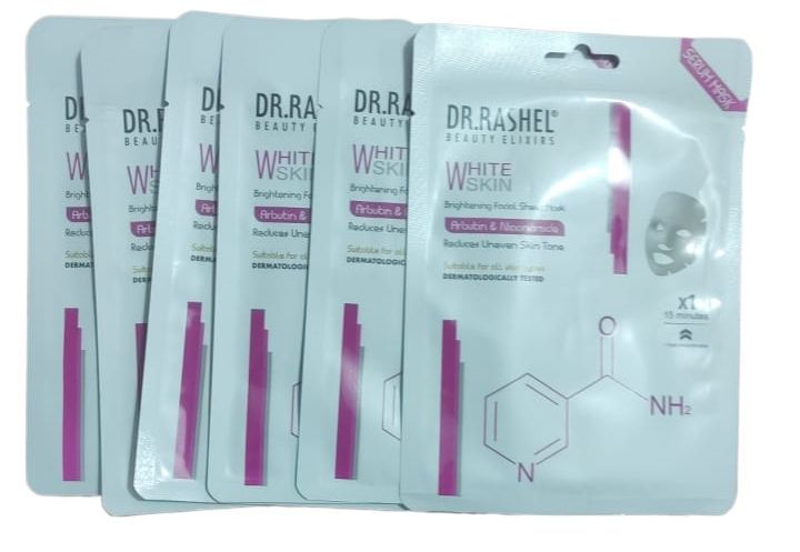 DR RASHEL WHITE SKIN Serum WHITENING Mask Sheet With drwm With Arbutin & NIACINAMIDE 20g