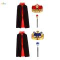 King Costume for Boys Medieval Costume for Role Play Performance Party Red. 