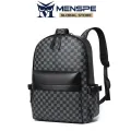 MENSPE Fashion Men’s Backpack Laptop Backpack Soft PU Backpack Business Travel Bag Waterproof Backpack Grid Pattern Design College Commuting Backpack Leisure School Bag For Travel Study Business. 