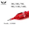 10 Stks/doos Tattoo Cartridge Naalden Wegwerp Semi-Permanente Wenkbrauw Make-Up Naalden Tattoo Naalden 1RL 3RL 5RL 7RL 9RL 11RL 14RL. 