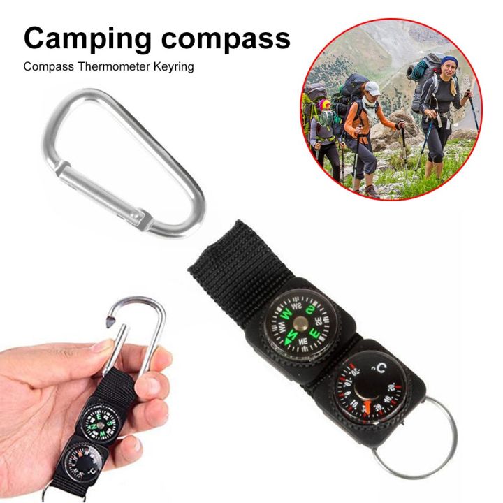 2Pcs Multi Compasses Pointer Mini Keychain Camping Outdoor