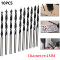 10pcs Woodworking Twist Drill Bit Wood Drills With Center Point Hole Sawcarpentry Tools 3/4mm Diameter For Woodworking Carving. 
