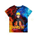 Naruto tshirts kids theme party supplies T-shirt anime 3D digital printing 1-10 years old girl boy birthday party gift top tees. 