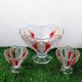 Restaurant Embossed Amilex Glass Fruit Bowl Set 7pcs Kitchenware Small Glass Salad Bowl Glassware Dinnerware. 