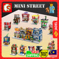 SEMBO Mini City Street View Building Blocks SD6010-6049 Toys Shop Retail Store Bricks Kids Gift Present Fast Food Pizza Ice Cream MCD KFC Coca-Cola Pepsi Coffee Saloon Gucci 7-11 Restaurant Educational Learning Assembly DIY Decoration Collection Disp. 