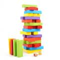 Wooden Colorful Building Blocks  Tower. 
