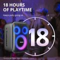 Tronsmart Halo 200 Karaoke Bluetooth Speaker with 2 Mics, Loud Speaker with Powerful Sound and Deep Bass, Party Sync, 5 Lighting Modes, Custom EQ &Lights, 18H Playtime, Supports Mic & Guitar for Party. 