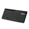 Wireless Bluetooth Keyboard with Integrated Holder, 2.4G Rechargeable Slim Wireless Keyboard Switch to 3 Devices for Windows/Mac/ Android/iOS System, Victising PC303A. 