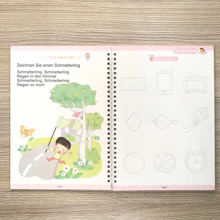 German%20Children's%20Books%2013x19cm%20Deep%20Groove%20Magic%20Book%20Alphabet%20Learning%20Numbers%20Free%20Handwritten%20German%20Magic%20Practice%20Copybook%20-%20Image%203