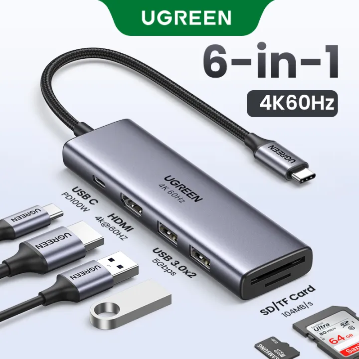 UGREEN USB HUB 4K 60Hz USB C to HDMI 2.0 Adapter SD, Micro SD Card Reader with PD Charging Port For Macbook Air iPad Pro M1 Samsung S20