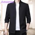 Men Coat Stylish Men's Slim Fit Jacket with Stand Collar Perfect for Business Casual Wear Zipper Closure Multiple Pockets Trendy Mid-aged Outwear Men Cold Weather Coat. 