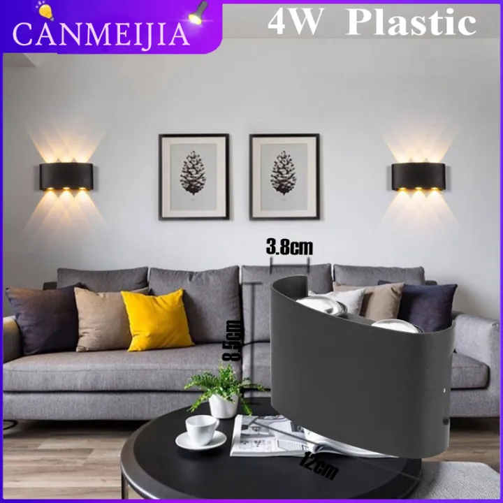 Led Wall Lamp 4w 6w 8w Wall Sconce Indoor Outdoor Lighting Bedside Decor Lamps Wall-mounted Black Body Wall Light For Home Garden