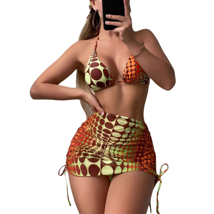 Women's Piece Bathing Suits, Halter Triangle Bikini Set with