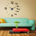 DIY Acrylic Wall Clock Beautiful and Fashionable Simple and Unique Style 3D Numbers and English Words DIY Wall Clock with Frameless Design Wall Decoration. 