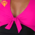 Women Monokini Swimsuit Halter One-piece Swimsuit with Bowknot Detail for Women High Waist Backless Beachwear in Patchwork Colors Summer Monokini Slim Fit Monokini. 