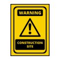 Warning Construction Site Sign Board - FOAM BOARD MATERIAL. 
