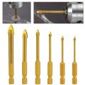 6pcs Glass Drill Bits Set Tile Ceramic Drilling Set 3/4/5/6/8/10mm with 1/4inch Hex Shank for Porcelain Marble Mirror. 