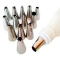 15 Piece Cake Decorating Tools Set Frosting Icing Piping Bag Tips with Steel Nozzles - Decorador Papa Confeito. Cake decorator. 15pcs Nozzle + Pastry bag - Reusable & Washable. 