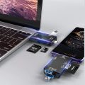 6 in 1 Memory Card Reader with USB 3.0 Type C/USB/Micro USB/TF/SD Memory Card Reader OTG Card Slot Multi Adapter & Converters Data Transfer. 
