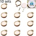 10 s/set Wooden Mini Embroidery Hoop Ring Cross Stitch Frame DIY Handmade Pendant Crafts Embroidery Circle Sewing Kit. 