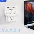 Multi Plug Outlet Extender with USB, Electrical Wall Outlet Splitter with 3 USB Ports and 3 Outlet, For Office, Home...etc.. 