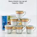 6 PCS TEA CUP SET CERAMIC GOOD DESIGN. 