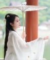 82cm Hanfu Oiled Paper Umbrella Rain Women Photography Prop Rain proof Ribbon Antique Tassels Umbrella Fan Paraguas Parasol. 