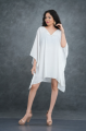 Yemi White Maza V-Neck Kaftan Mini Dress. 