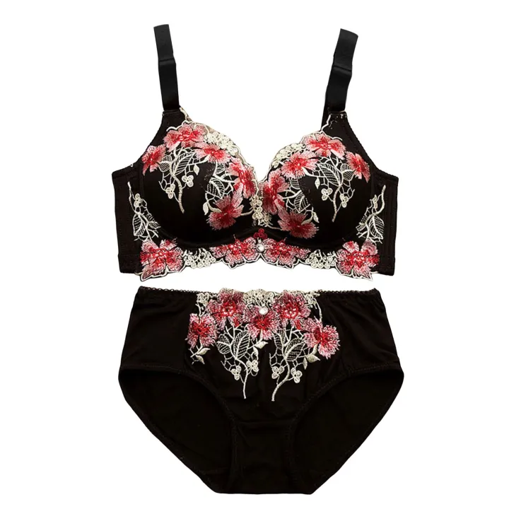 Satin%20Lace%20Pajama%20Set%20for%20Women%20Underwear%20High%20Side%20Bra%20Panty%20Set%20Women%20Cute%20Top%20And%20Bottom%20Set%20Underwear%20Lace%20Brief%20Set%20-%20Image%203