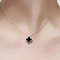 Clove chain and earnings style Fashion Stainless Steel Necklace Woman Lucky Three-petal Flower Clover leaf Flower Simple Clover Elegant Womens Necklaces Pendant Charm Jewelry Accessories necklace girl moon clavicle pendant love you Sunlight Mall. 