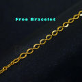 BUY ONE GET ONE FREE - Buy Gold-plated Stylish Quality Necklace With Earring get beautiful link bracelet and gift box for Woman and girl. 
