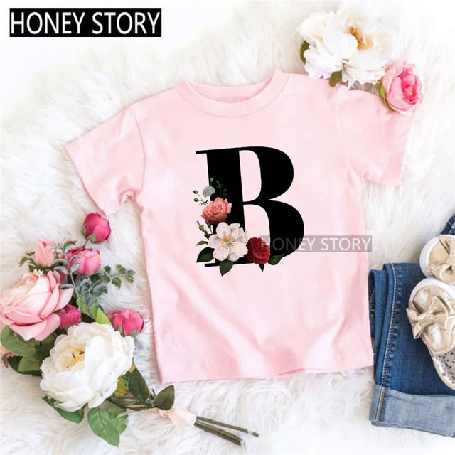 26%20Black%20English%20Letters%20ABCD%20Flower%20Cartoon%20Print%20Children's%20Round%20Neck%20Short%20Sleeve%20Boys%20and%20Girls%20Pink%20T-shirt%20-%20Image%208