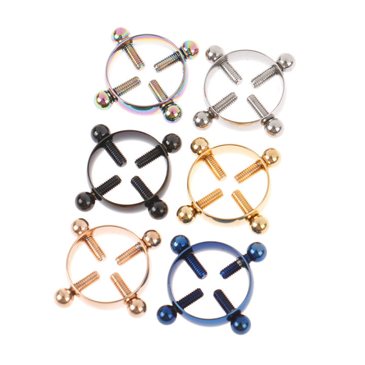 2Pcs%20Round%20Nipple%20Piercing%20Jewelry%20Non%20Piercing%20Nipple%20Ring%20Fake%20Screw%20Nipple%20GENGLI%20-%20Image%203
