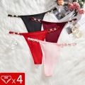 Woman Thongs Heart Buckle Thin Silver Ribbon G-String Solid Lingerie Female Panties Sensual Woman's Underwear T-Back. 