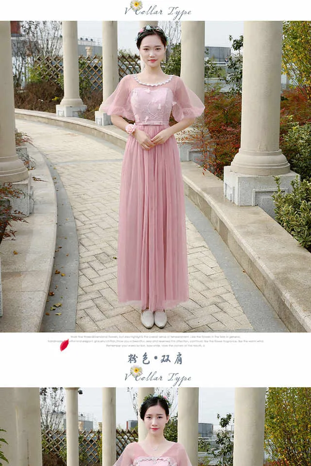2023New Bridesmaid Dress Long Korean Style Elegant Bridesmaid Group Formal Dress Banquet Sisters Dress Evening Dress Daraz.lk