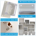 Plastic Pc Clear Transparent Box Fixed Ear Waterproof Enclosure Electronic Circuit Project Box Instrument Wall Junction Housing. 