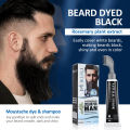 Men's Hair Dye Black Beard Dye Cream with Comb 80ml Rosemary Natural Black Beard Dye Shampoo Pure Plant-Based Instant Dye Cream. 