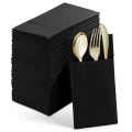 100PCS Disposable Dinner Napkins with Built-in Flatware Pocket,Prefolded Cloth Like Paper Napkins for Wedding Party. 